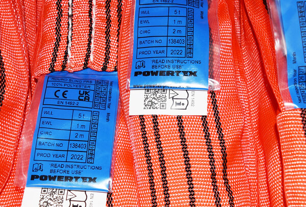 Label on lifting product with EWL information