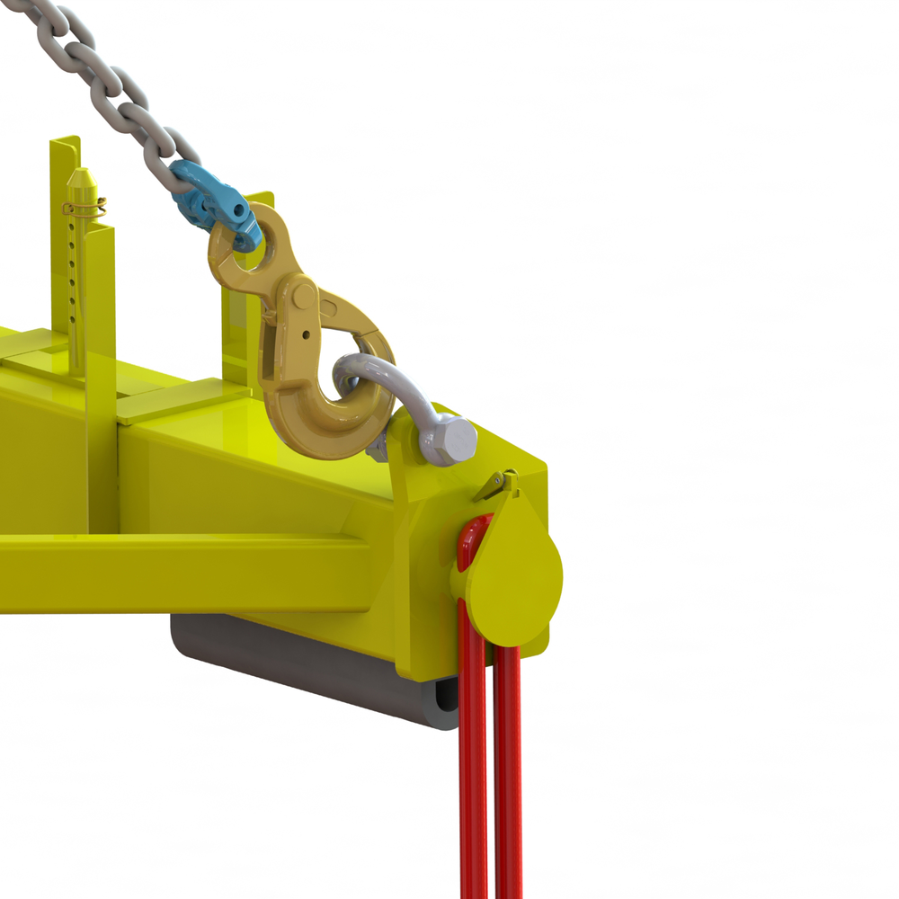 Rundsling i fastgørelsespunkt på T-spredeåg