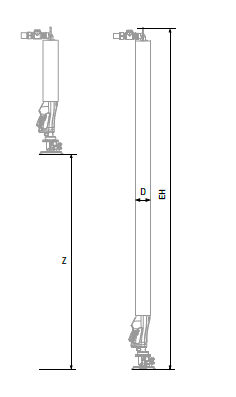 Vakuum slangeløfter FORCE-LIFT® stregtegning