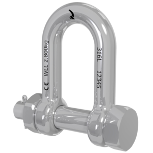 "D" CE-sjækel med sikkerhedsbolt