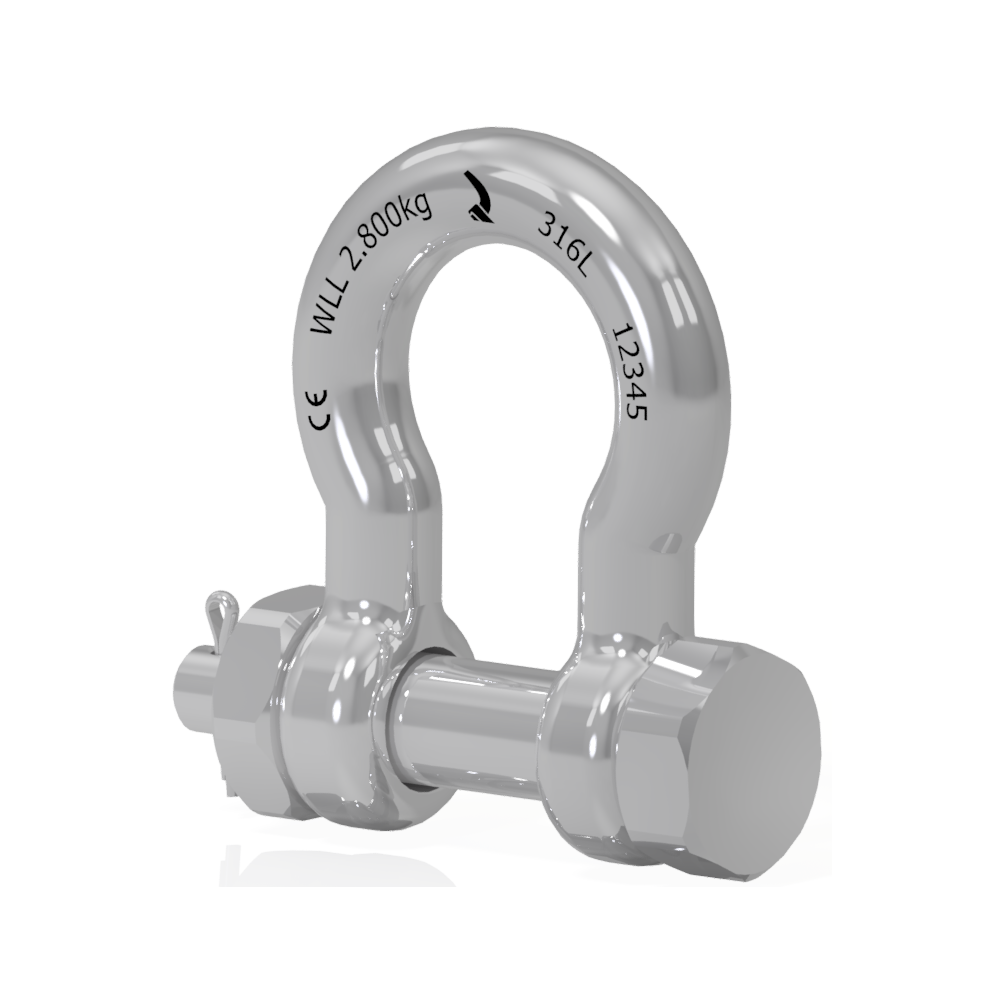 Buesjækkel med sikkerhedsbolt, godkendt til løft