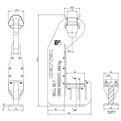J-hook 60T by Certex drawing