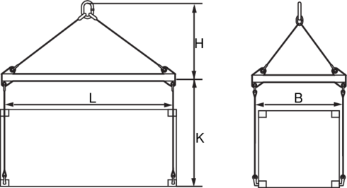 Container løfteåg type C og D stregtegning