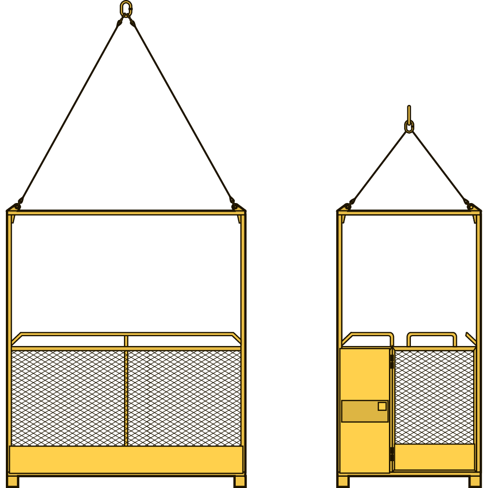 Mandskabskurv for kran