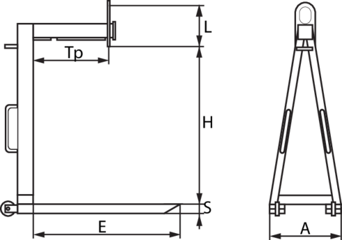 Pallegaffel type 6010 mål