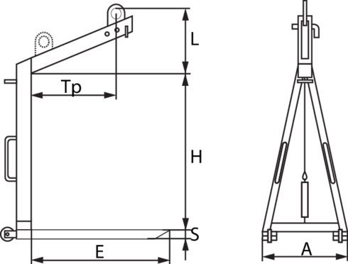 Pallegaffel type 6020F mål