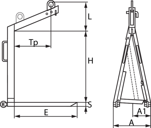 Pallegaffel type 6040F mål