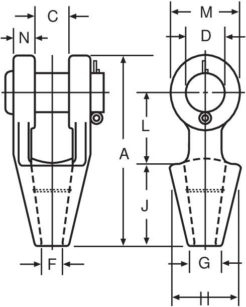 Åben CL wiresko type G-416 mål