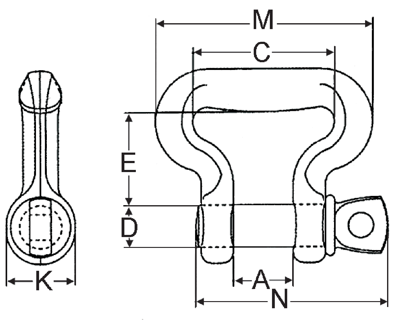 Web Sling Shackle S-281 drawing