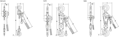 Lever Hoist Elephant YA, drawing Lever Hoist Elephant YA, drawing