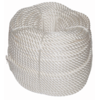 Very strong synthetic 3-strand white nylon/fibre rope with excellent shock absorption properties. 