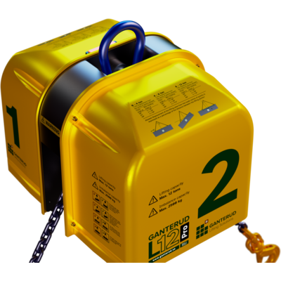 Ganterud L12 Pro set ovenfra, med løftetabel