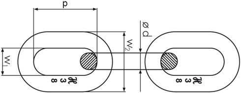 Short link lifting chain drawing
