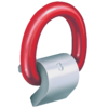 Red painted weld-on lifting device for edgy surfaces, Grade 80. Available up to WLL 8 tons.
