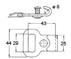Flat hook with stop_dwg