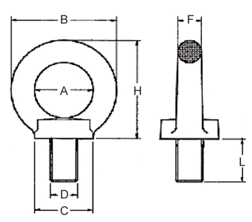 Swivel Eye Bolt with Screw 801 drawing