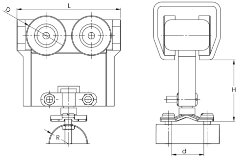 Nylon kabelvogne L00 tegning