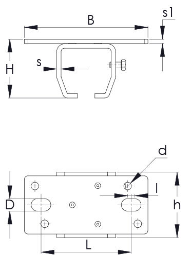 Ceiling Support Bracket B02 drawing