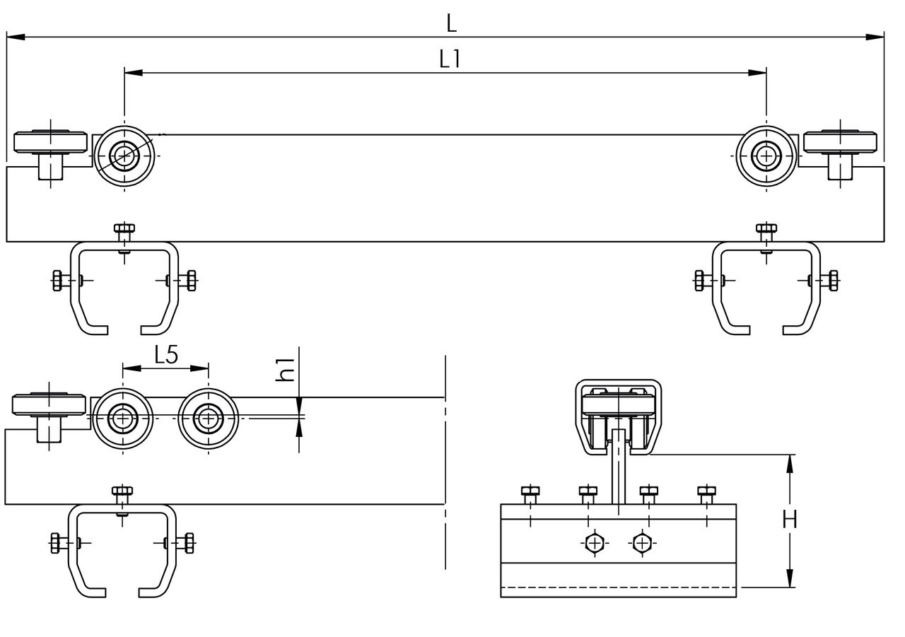 End Carriage with Double Track Joint drawing