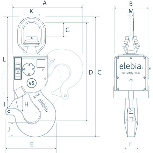 Safety Hook Elebia drawing 5t drawing