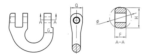 Samleled POWERTEX C, halvparter stregtegning