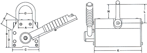 POWERTEX PLM løftemagnet tegning