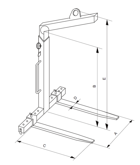 Palleløfter POWERTEX PFAB stregtegning