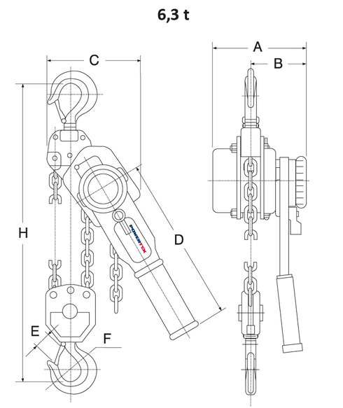 PLH-S2OLP 6,3 t stregtegning