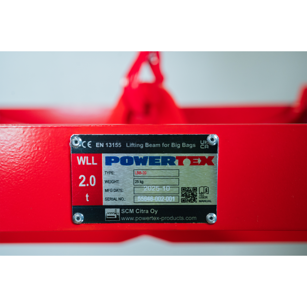 Løfteåg til Big Bags POWERTEX LBB, typeskilt