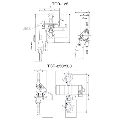 Lufttalje Red Rooster Mini TCR-125 / TCR-250/500 tegning