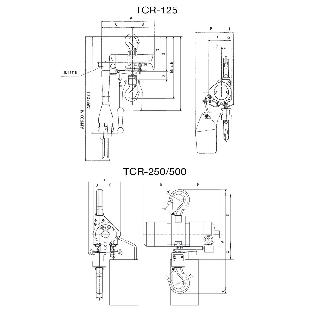 Lufttalje Red Rooster Mini TCR-125 / TCR-250/500 tegning