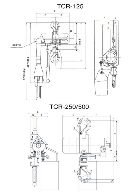 Lufttalje Red Rooster Mini TCR-125 / TCR-250/500 tegning