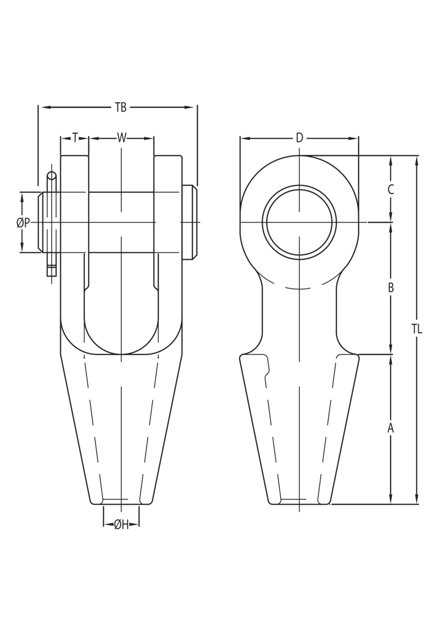 Open Spelter Socket measurements.