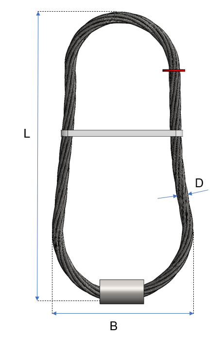 Indstøbningswirestrop tegning