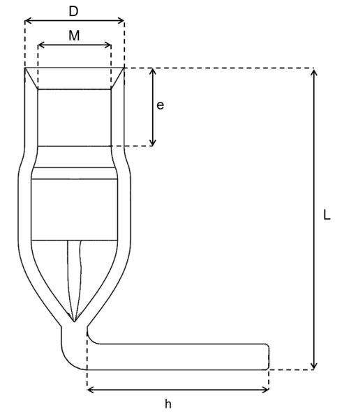 Fixing Socket with bent end drawing
