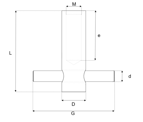 Lifting Socket solid Material with Cross Pin Starcon drawing