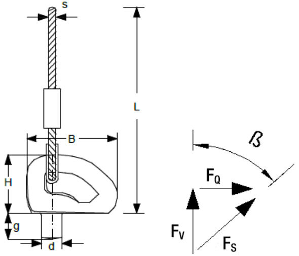 ALPHA inclined Pull Lifting Loop drawing 1