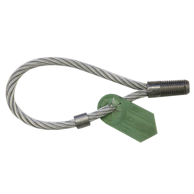 Lifting loop with crimped threaded spigot