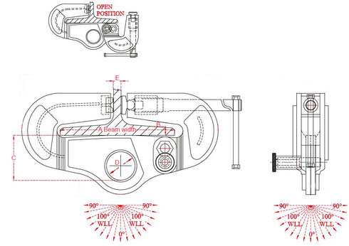 Bjælkeklemme Superclamp Universal_dwg