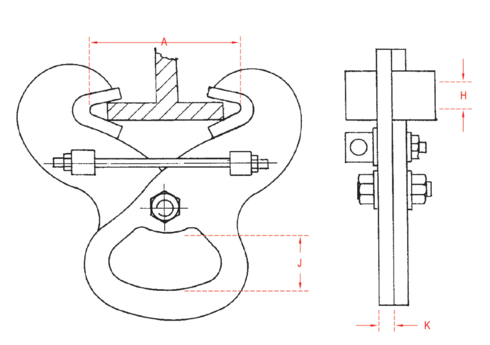 Bjælkeklemme Superclamp PFC_dwg