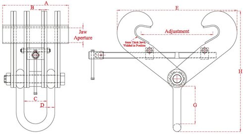Bjælkeklemme Superclamp S1-S4_dwg