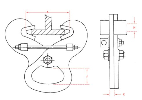 Bjælkeklemme Superclamp PFC_dwg