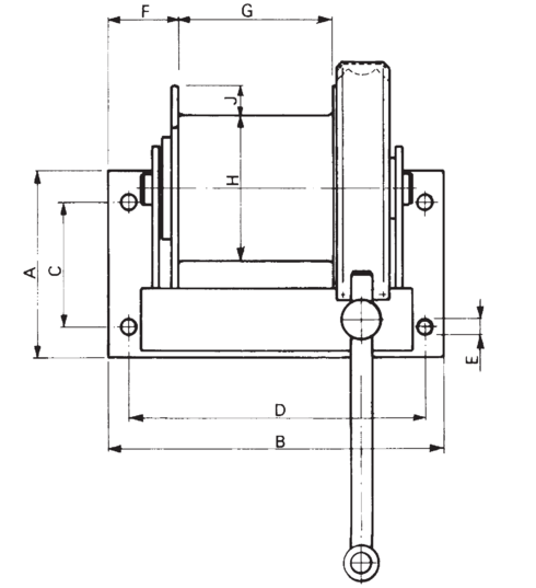 Svero hand rope winch measurements 1