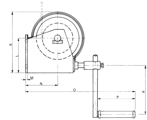Svero hand rope winch measurements 2
