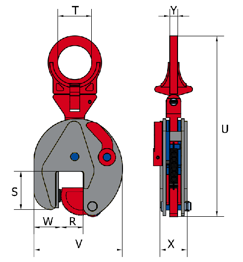 Terrier løfteklo TS-R tegning