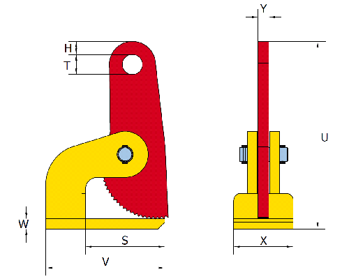 Løfteklo Terrier FHX-V tegning