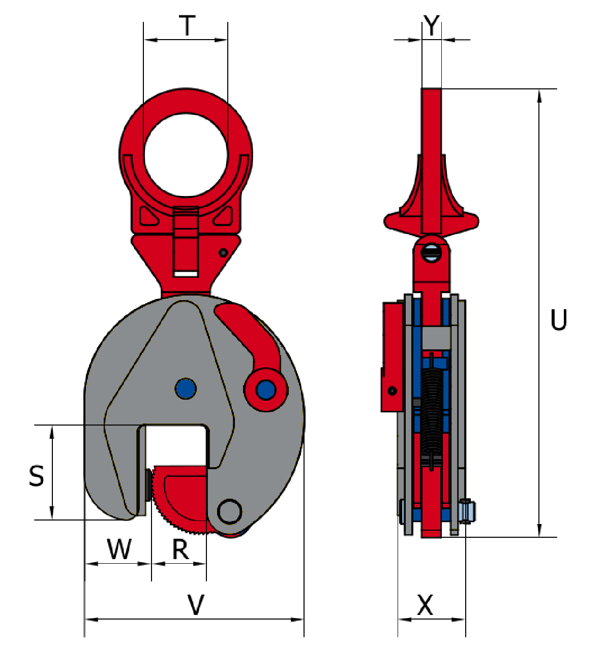 Vertical Lifting Clamp TS-R drawing