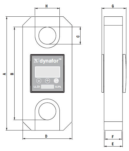 Kranvægt Tractel dynafor™ Industrial tegning