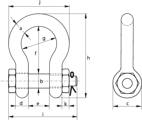 Standard H-sjækkel G-4163 tegning
