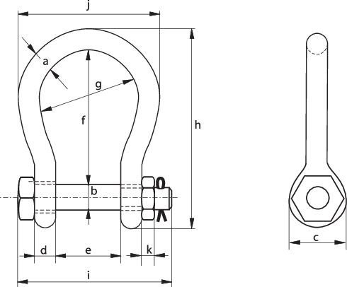 Sjækkel med sikkerhedsbolt G-4263 tegning